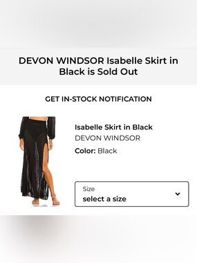 DEVON WINDSOR | Isabelle Black Sheer Maxi Skirt with High Side Slit